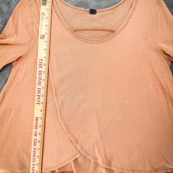 Free People We The Free Cotton Knit Bonsai Tee Raw Hem Large Natural Fiber - Picture 6 of 8